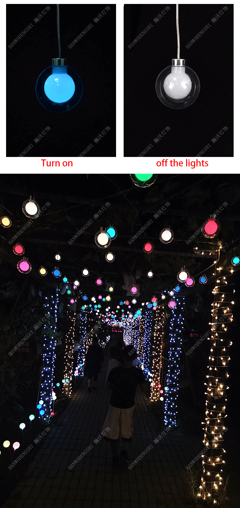 Bar interactive decorative light rainbow starry atmosphere light string internet famous decorative light plastic LED ball in ball light - effectA