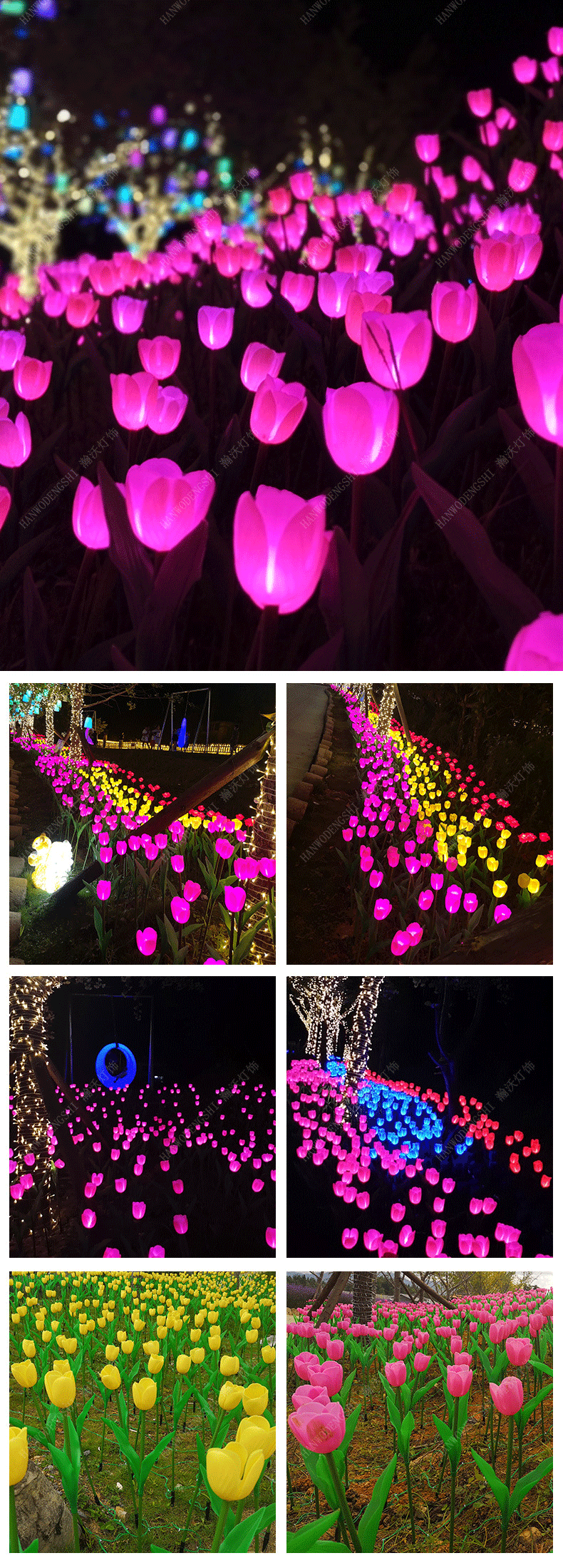 Solar Tulip Outdoor Project Lighting Simulation Flower Lantern Wedding Christmas LED New Tulip Garden Light - Effect B