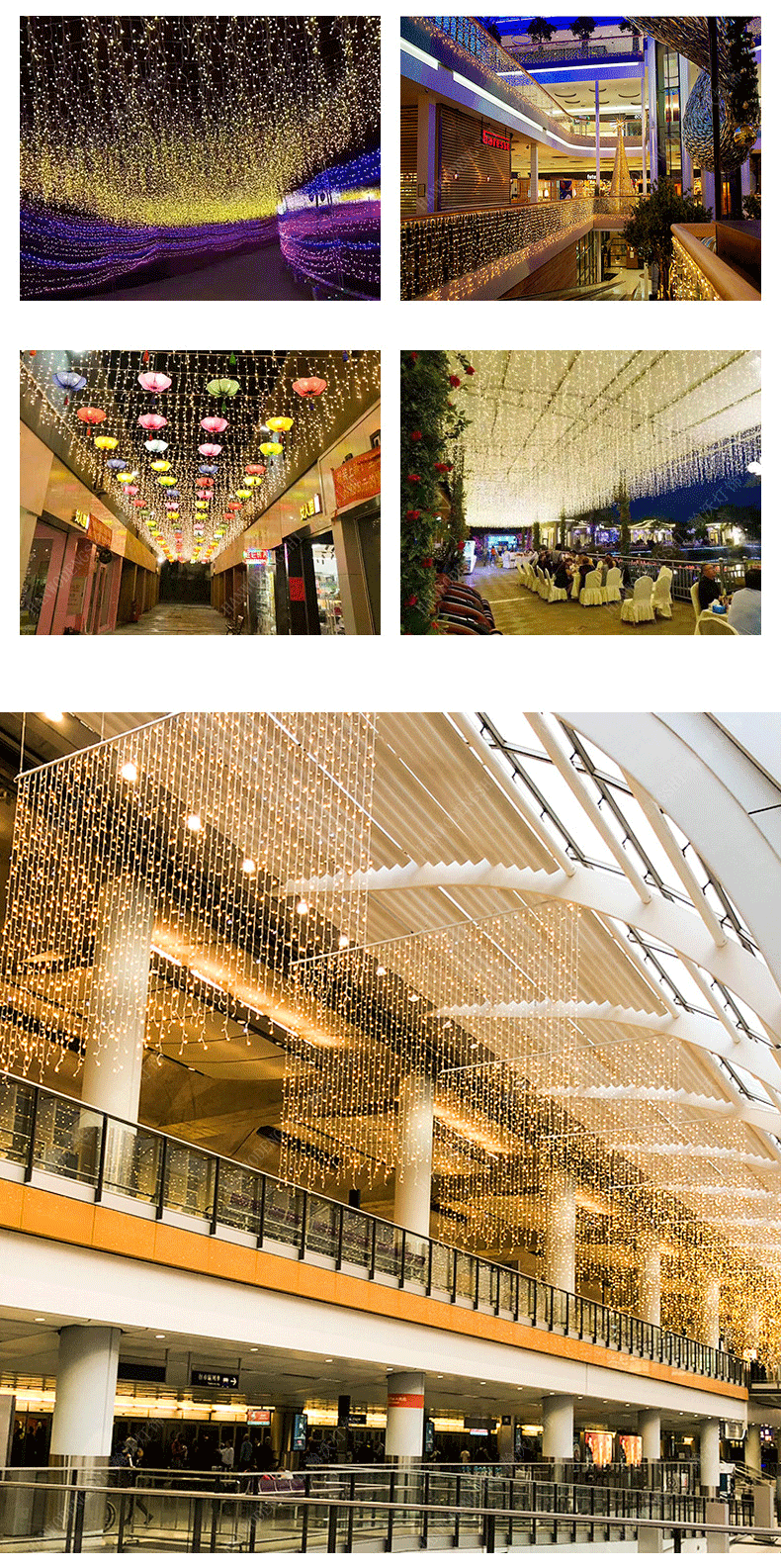 LED ice strip lights, curtain lights, colorful flashing lights, starry sky string lights, Christmas decorative lights, rainproof LED waterfall lights - Effect