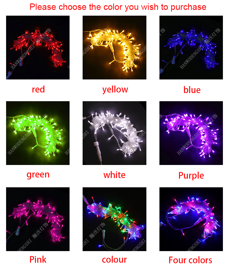 LED Christmas Decorative Light Outdoor Rain proof Starry Sky Lantern Festival Light 10 meter Star Atmosphere Flashing Light String - Choose Color