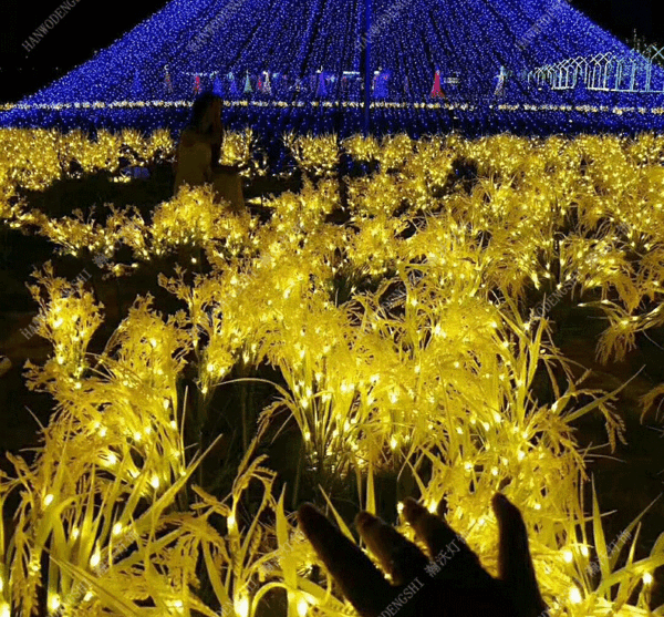 LED simulation rice light wheat ear light reed light outdoor modeling light new wheat wave lawn light display