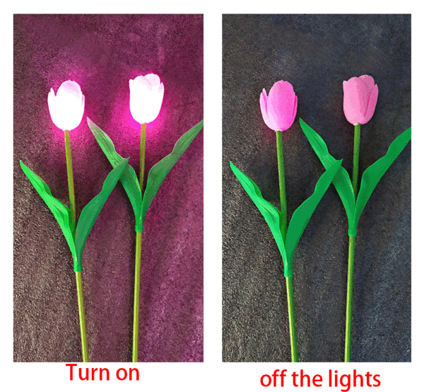 Solar Tulip Outdoor Project Lighting Simulation Flower Lantern Wedding Christmas LED New Tulip Garden Light - Comparison