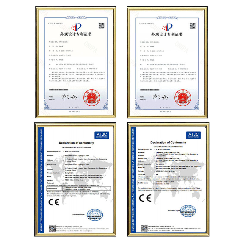 LED decorative light patent certificate